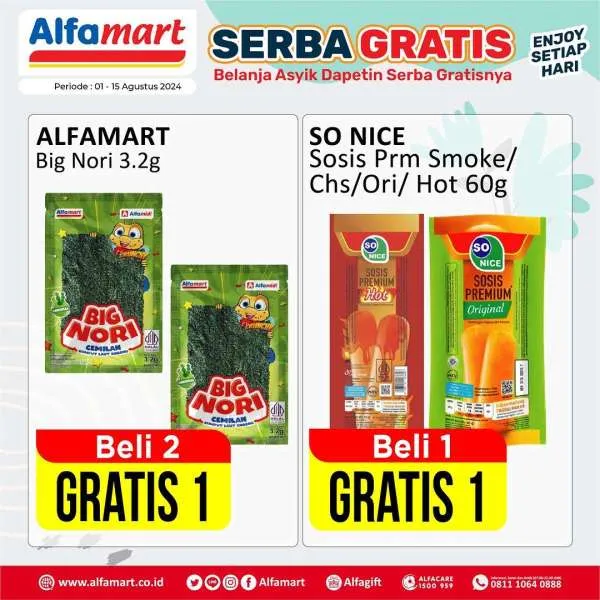 Promo Alfamart Serba Gratis Periode 1-15 Agustus 2024