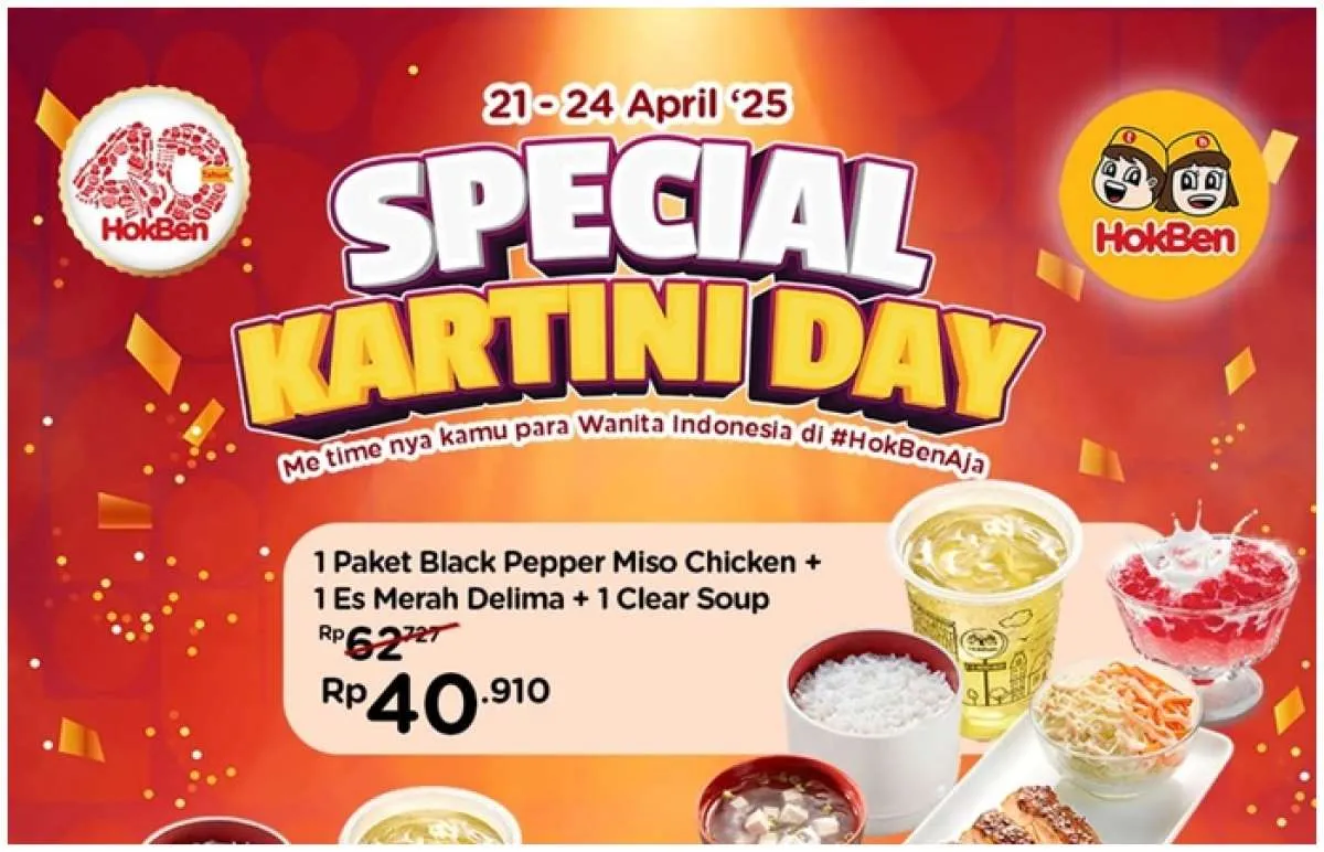 Promo Hokben Special Kartini 21-24 April, Makan Berdua Mulai Rp 34.000-an Per Orang