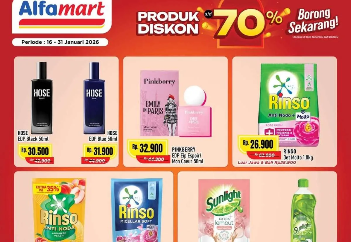 Promo Alfamart 16-31 Januari 2026, Ada Deterjen Hingga Sabun Hemat 70%