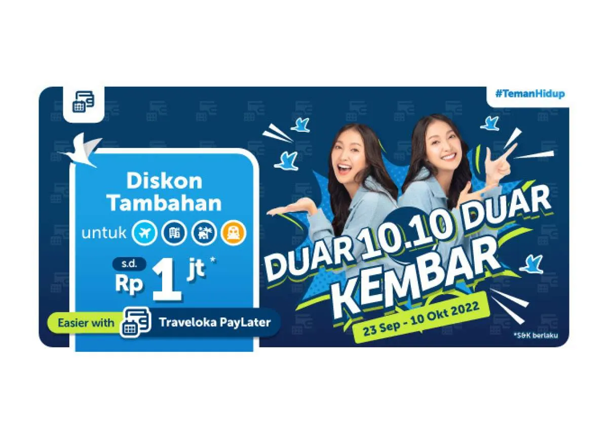 Berburu Diskon Liburan? Ayo Pakai Promo Duar 10.10 Duar Traveloka PayLater!