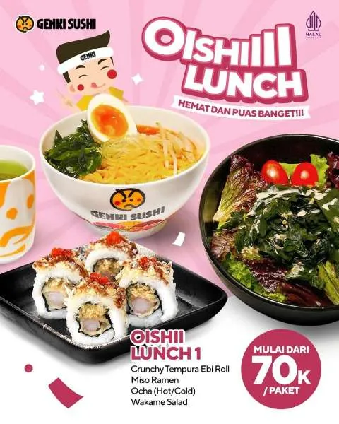 Promo Genki Sushi Oishii Lunch 1
