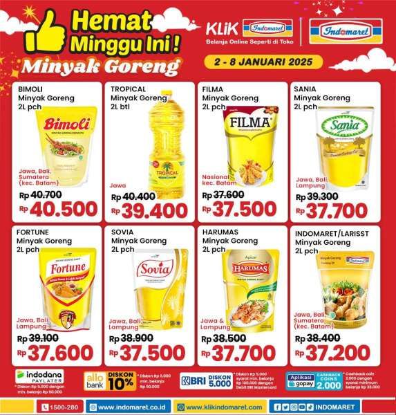 Promo Minyak Goreng di Indomaret 2-8 Januari 2025 Hemat Minggu Ini