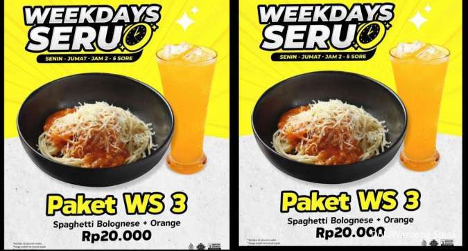 Promo Weekdays Seru Waroeng Steak & Shake, Paket Makan Lengkap Hanya Rp 20 Ribuan 