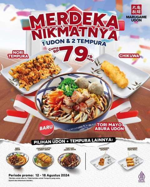 Promo Marugame Udon Spesial Kemerdekaan 12-18 Agustus 2024