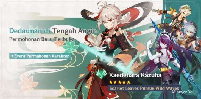 Banner permohonan karakter Dedaunan di tengah angin - Genshin Impact