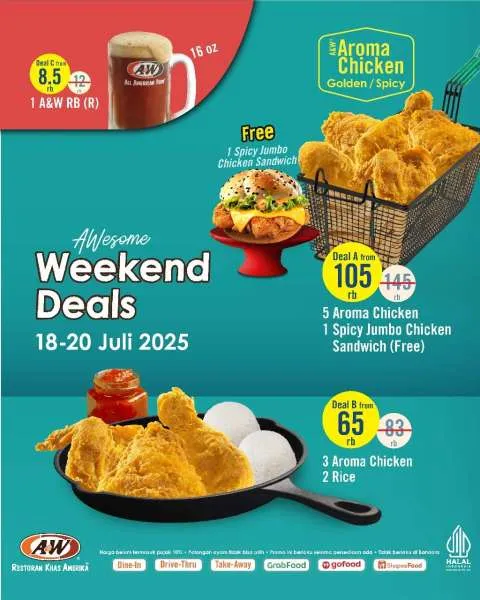 Promo A&W Weekend Deals 18-20 Juli 2025