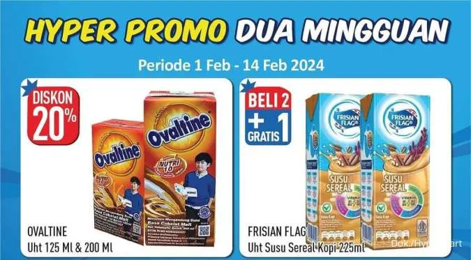 Promo Hypermart Dua Mingguan 1-14 Februari 2024, Diskon s/d 30% dan Beli 2 Gratis 1