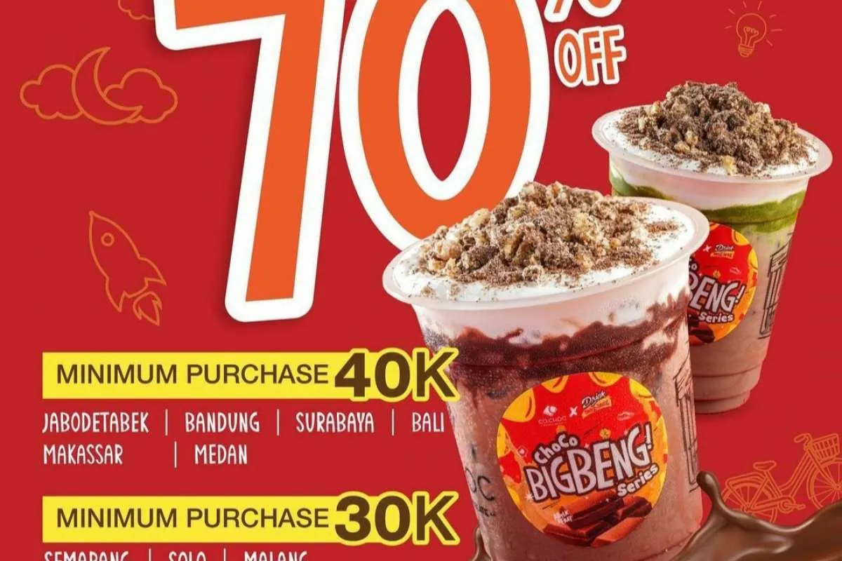 Promo CO.CHOC 25-27 November 2021, Ada Diskon 70% via ShopeeFood di 13 Daerah