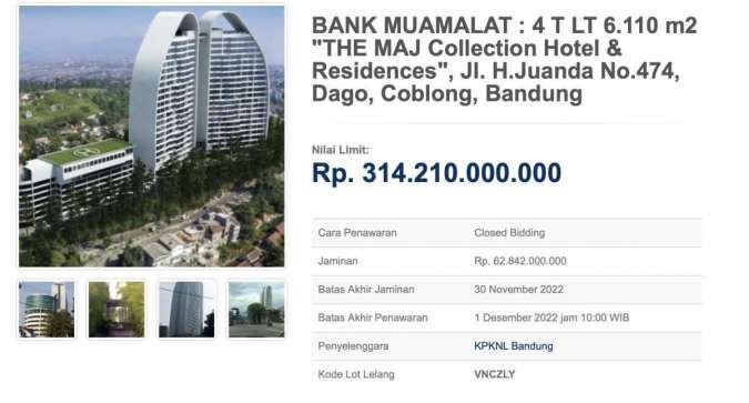 Ramai di Twitter, Bank Muamalat Akui Lelang The Maj Collection Hotel and Residence