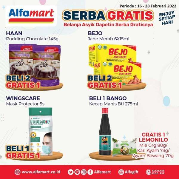 Promo Alfamart Serba Gratis 16-28 Februari 2022, Nikmati Penawaran Beli 1 Gratis 1