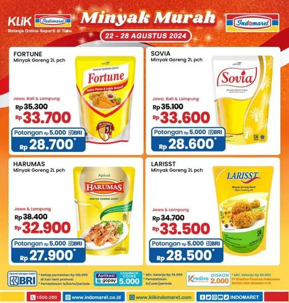 Promo Minyak Murah di Indomaret 22-28 Agustus 2024