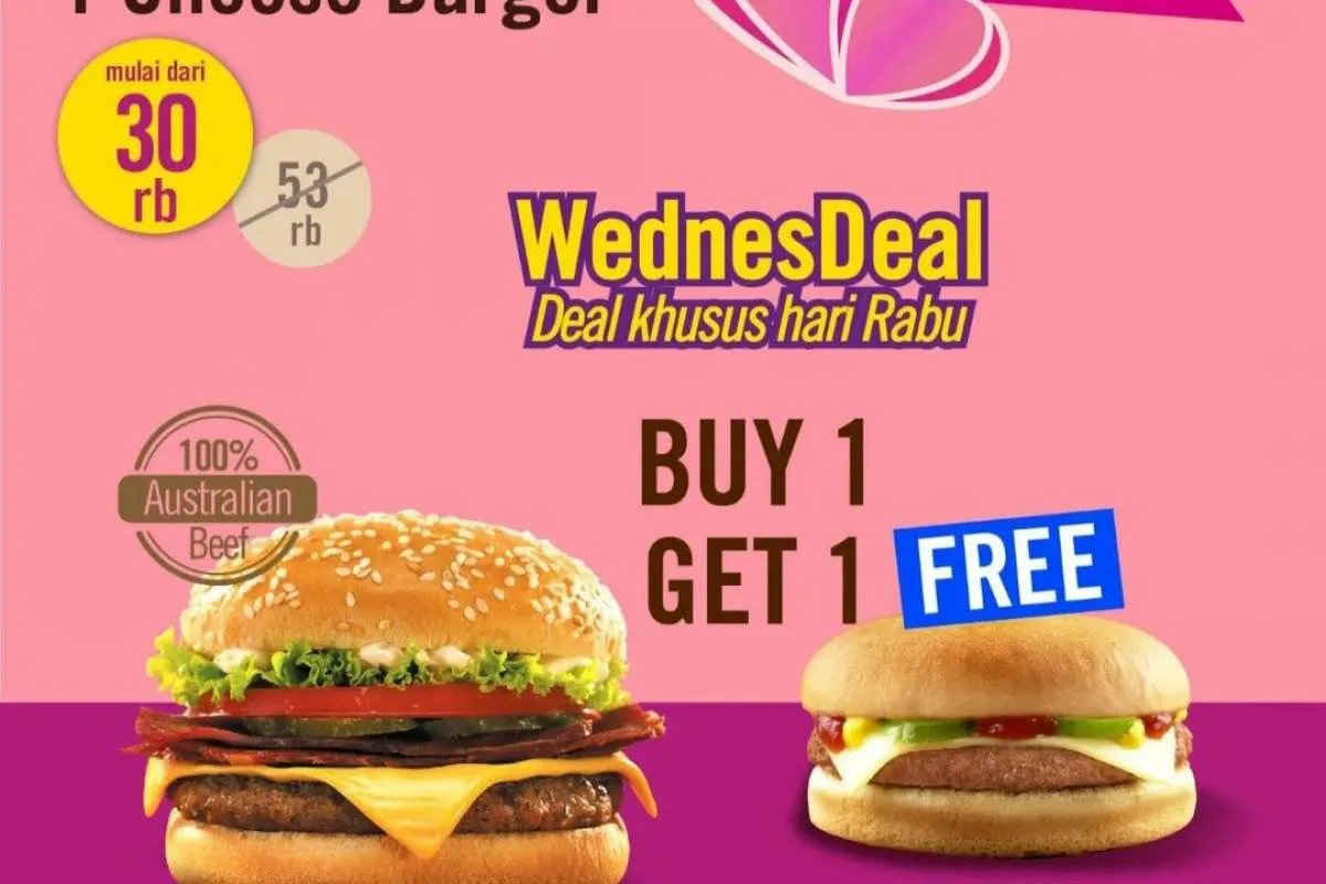 Promo A&W 9 Februari 2022, Paket WednesDeal Beli 1 Gratis 1 Burger Cuma Rp 36.500