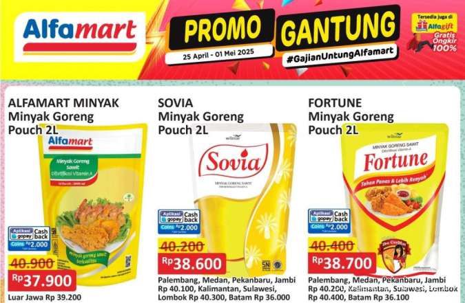 Promo Minyak Goreng Weekend 25-27 April 2025 di JSM Alfamart Gantung & Superindo