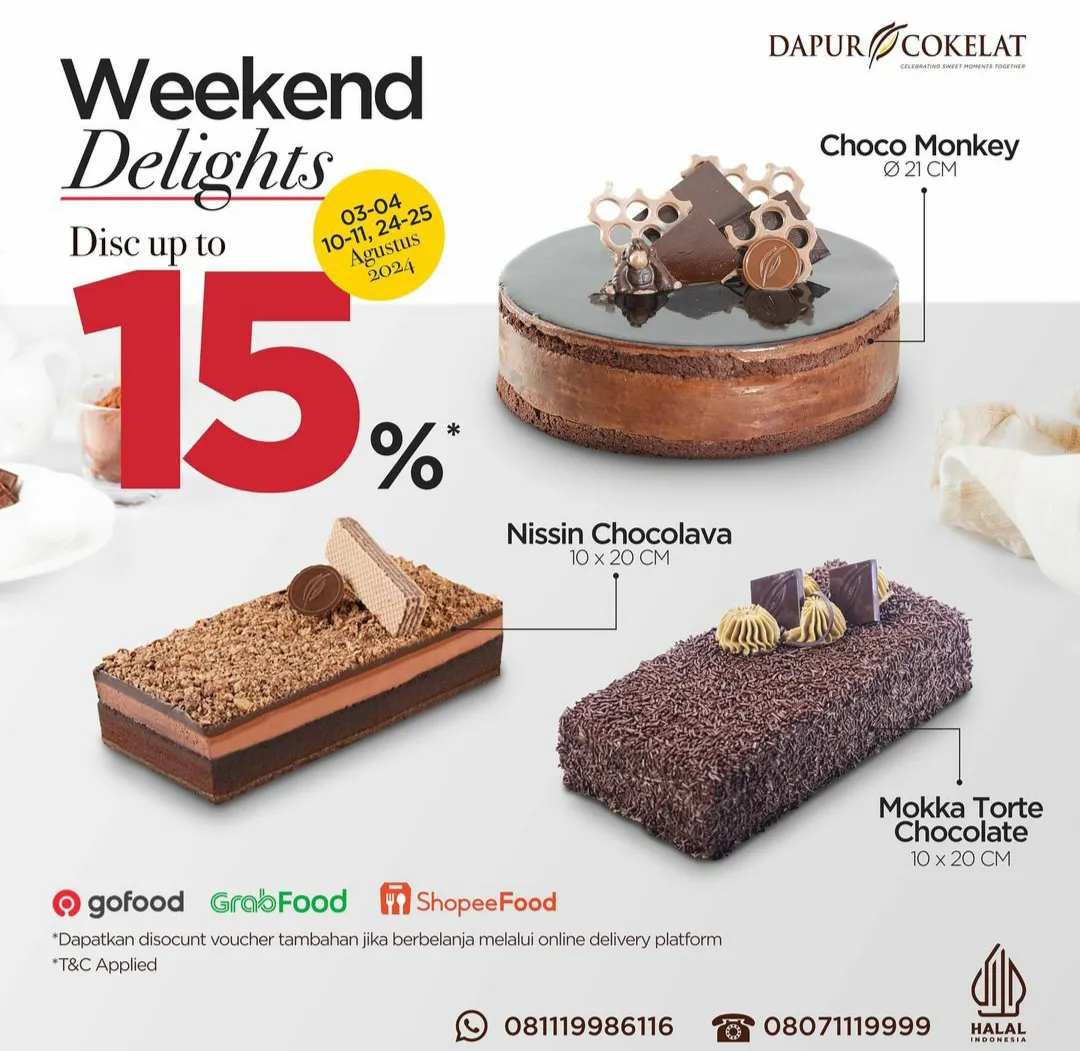 Promo Dapur Cokelat HUT RI 1-31 Agustus 2024 Weekend Delights