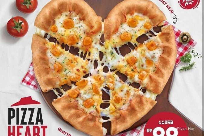 Promo Pizza Hut 2-4 Februari 2022, Menu Baru Pizza Heart Berbentuk Hati Rp 99.000