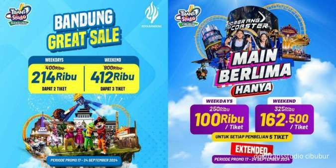 Promo Tiket Murah Trans Studio 17-30 September 2024, Diskon Tiket Cuma Rp 100.000-an