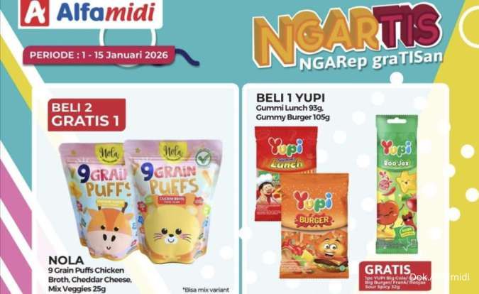 Promo Alfamidi Ngartis Periode 1-15 Januari 2026, Beli 1 Gratis 1 dan Beli 2 Gratis 1