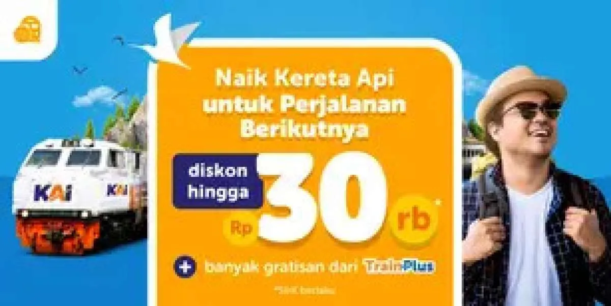 Promo Traveloka, Diskon Tiket Kereta Api hingga Rp 30.000 & Train Plus