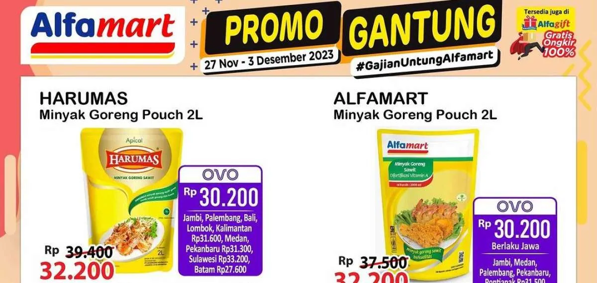 Promo Alfamart Gajian Untung 29 November 2023, Minyak Goreng 2 Liter Mulai Rp 30.000
