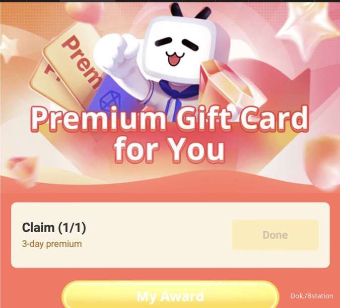 Premium Gift Card Bstation gratis