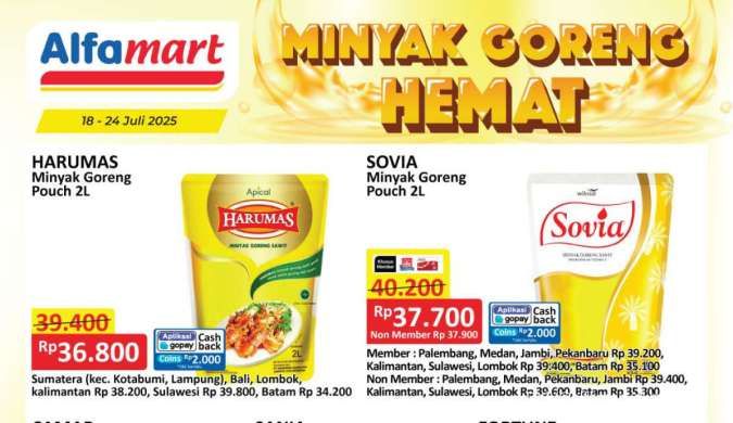 Promo Minyak Goreng Weekday 21-24 Juli 2025, Harga Hemat di Alfamart & Superindo