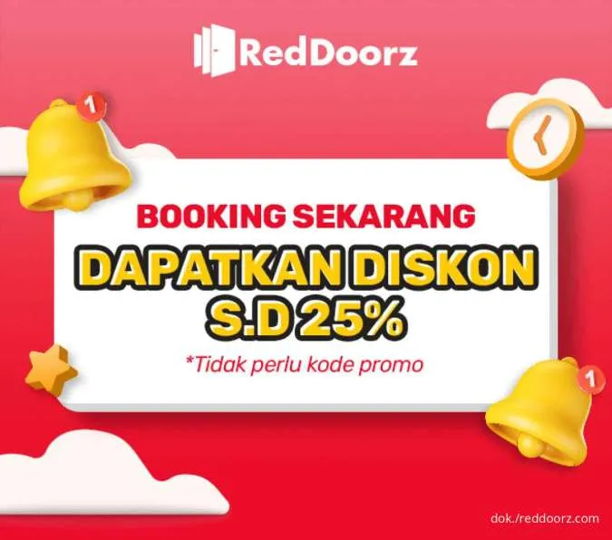 Dapatkan Diskon Hotel RedDoorz hingga 25%, Pesan Sekarang Tanpa Kode Promo