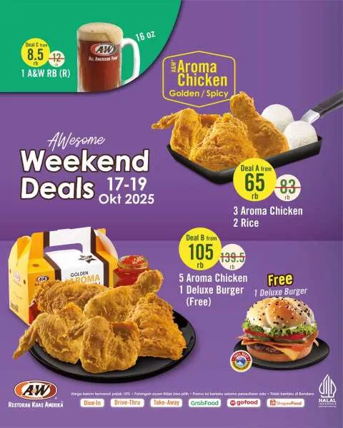 Promo A&W Weekend Deals 17-19 Oktober 2025