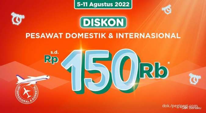 Promo PegiPegi Time 8.8, Diskon Pesawat Domestik & Internasional Rp 150.000