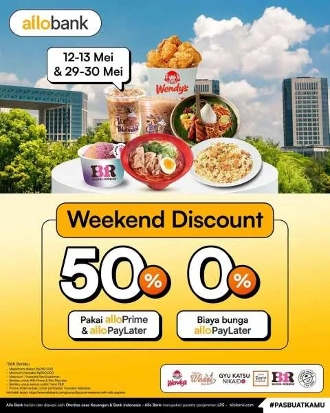 Promo Wendys Allo Bank Weekend Diskon