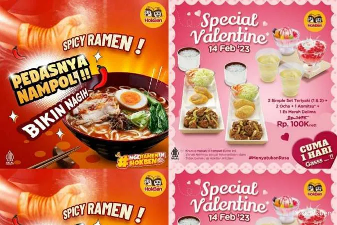 Promo Hokben Special Valentine 2023, Serba Berdua Makanan-Minuman Khusus Dine in