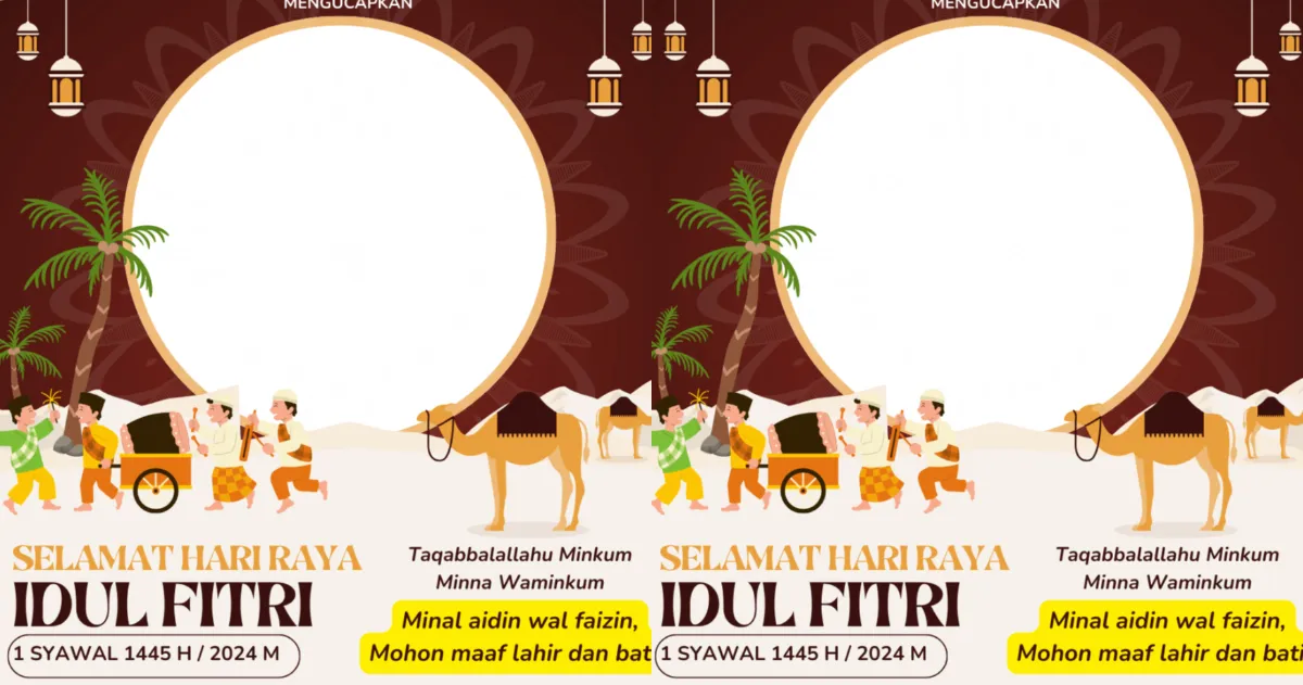 30 Twibbon Takbiran Sambut Lebaran Idul Fitri 1445 H, Minal Aidzin Wal Faidzin 