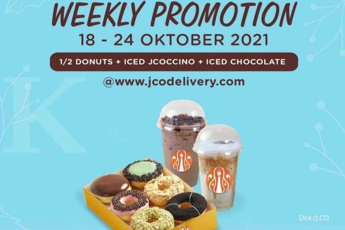 Promo Mingguan J.CO 18-24 Oktober 2021, 1 Box Donuts dan 2 Minuman Segar Harga Diskon