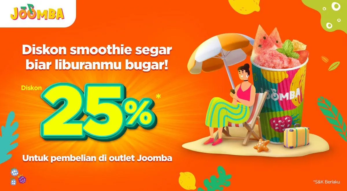 Promo PegiPegi & Joomba, Dapatkan Diskon Smoothie 25% Bikin Liburan Segar