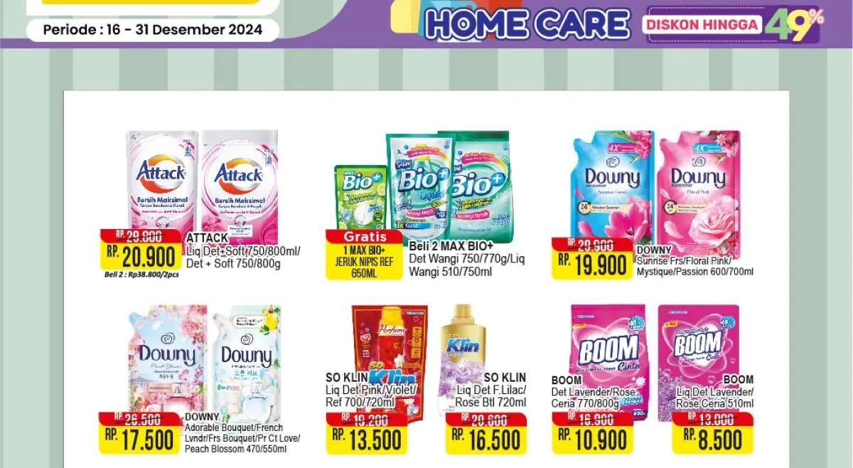 Promo Alfamart Home Care Periode 16-31 Desember 2024, Detergent Beli 2 Gratis 1