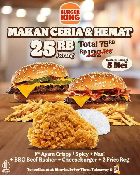 Promo Burger King Rame-Rame Makan Ceria dan Hemat