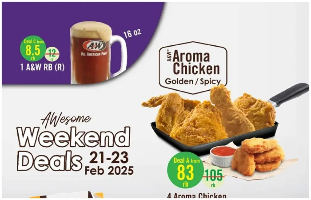 Promo A&W Weekend Deals 21-23 Februari 2025, Ada 2 Paket Hemat Persediaan Terbatas