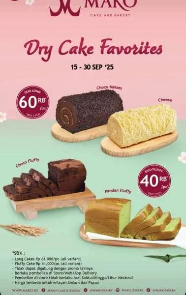 Promo Mako Bakery Dry Cake Favorites