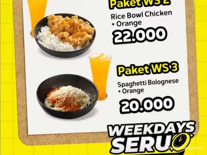 Promo Waroeng Steak 1-30 September 2024, Paket Weekdays Seru Serba Rp 20.000
