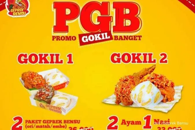 Promo Geprek Bensu 14-27 Mei 2022, Diskon Paket Gokil Super Lengkap Hanya Rp 28.000