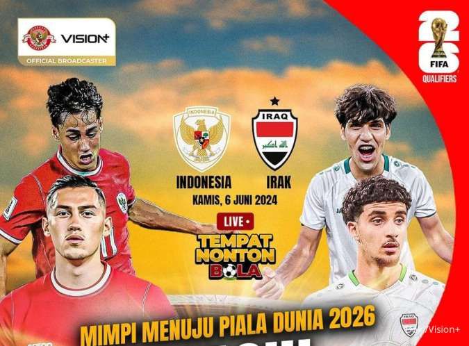 Nonton Streaming Indonesia vs Irak, Kamis (6/6): Kualifikasi Piala Dunia 2026