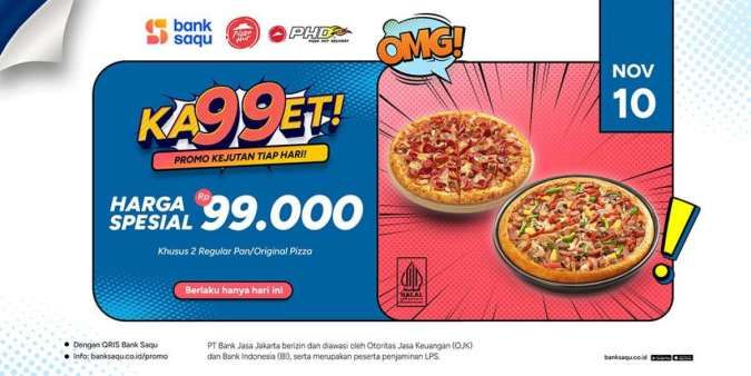 Promo Pizza Hut 10 November 2024, Pesan 2 Pan Pizza Harga Spesial Rp 99.000