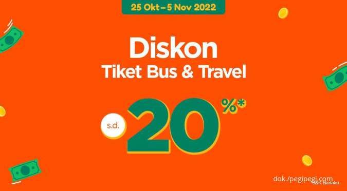 Promo PegiPegi Gajian hingga 5 November 2022, Diskon Tiket Bus & Travel 20%