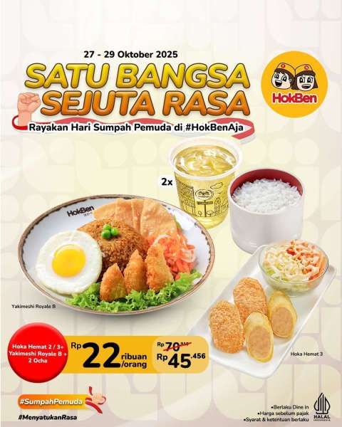 Promo Sumpah Pemuda di HokBen 27-29 Oktober 2025