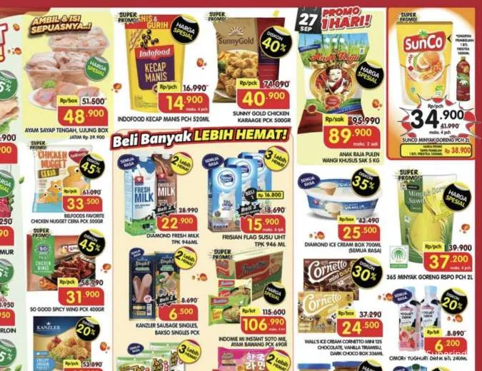 Promo Superindo Hari Ini 26-28 September 2025, Es Krim Cornetto Mini Diskon 30%