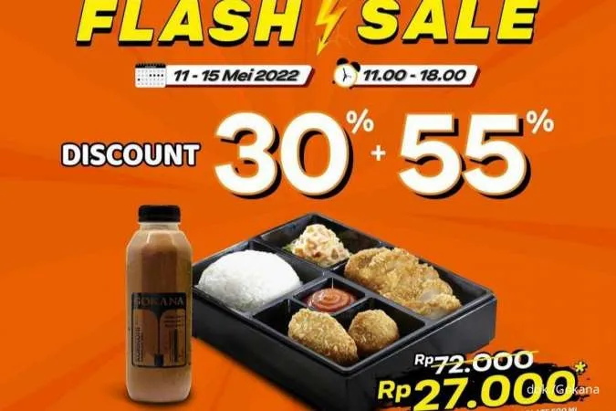 Gokana Flash Sale Weekend, Paket Bento dan Susu Coklat 500 ml Cuma Rp 27.000