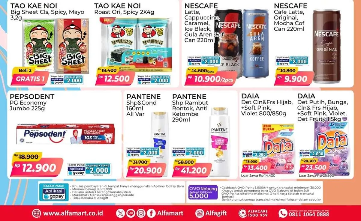 Promo PSM Alfamart 8-15 Juli 2025, Beli Deterjen Daia dan Pantene Lebih Hemat