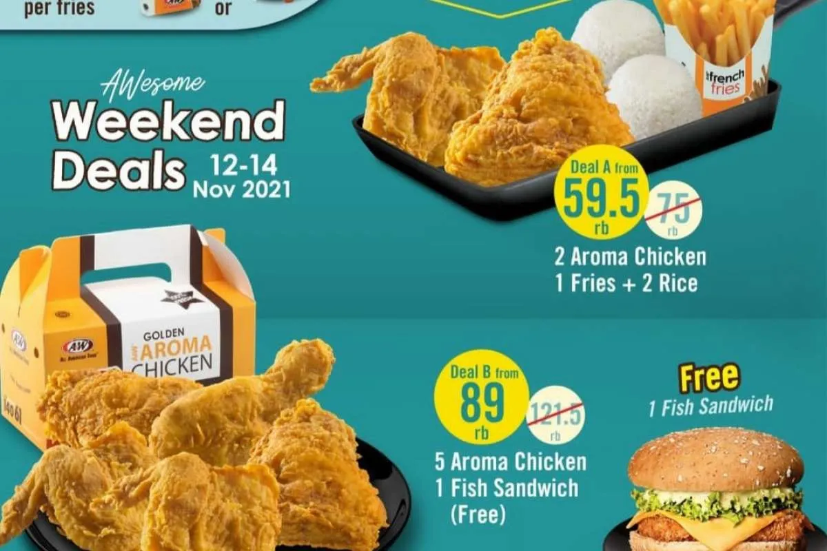 Promo A&W 12-14 November 2021, 3 Paket Weekend Deals Harga di Bawah Rp 90.000