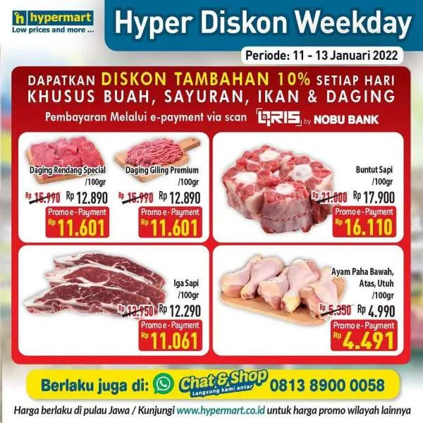 Promo Hypermart Hyper Diskon Weekday Periode 11-13 Januari 2022