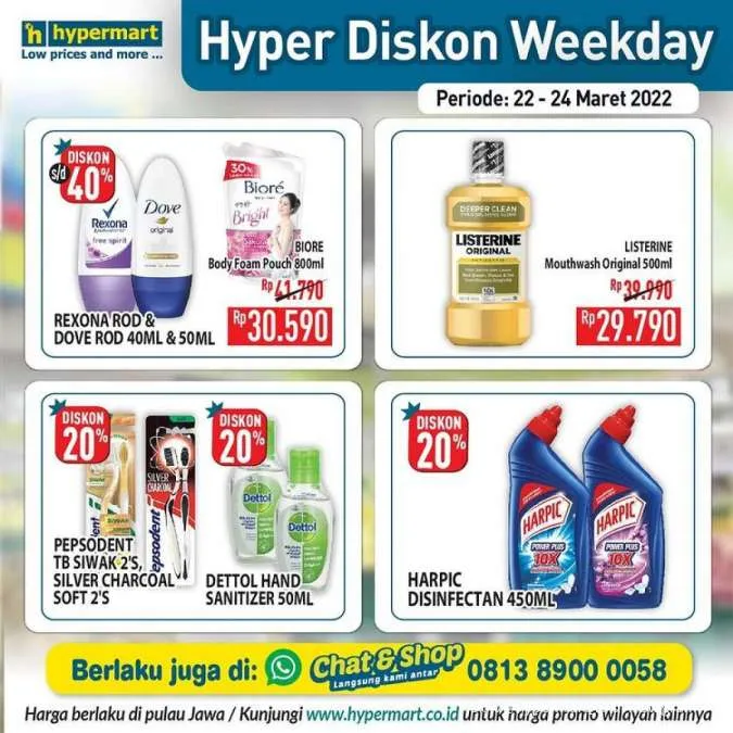 Promo Hypermart Hyper Diskon Weekday 22-24 Maret 2022