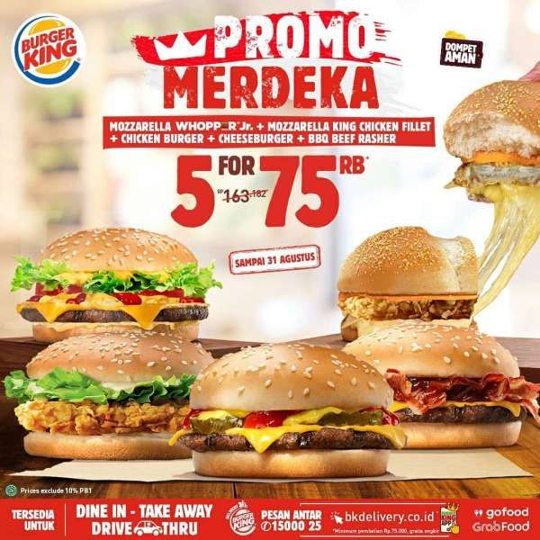 Promo Burger King spesial HUT RI ke-75 